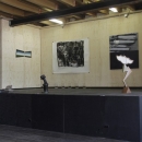 het podium beneden met Mies Olthuis, Jimi Kleinbruinink en Evert Koopman